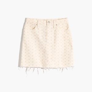 NWT Madewell Rigid Embroidered Denim Mini Skirt